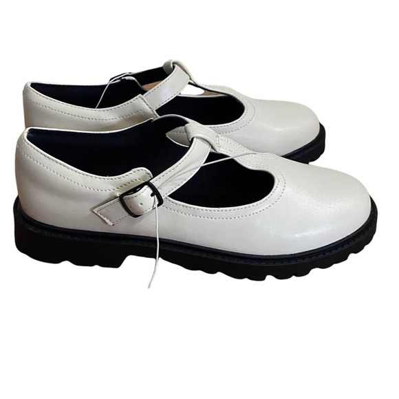 Zara Shoes - ZARA Size 36 Ivory Maryjane Buckles Non-Slip Shoes